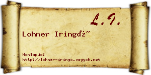 Lohner Iringó névjegykártya